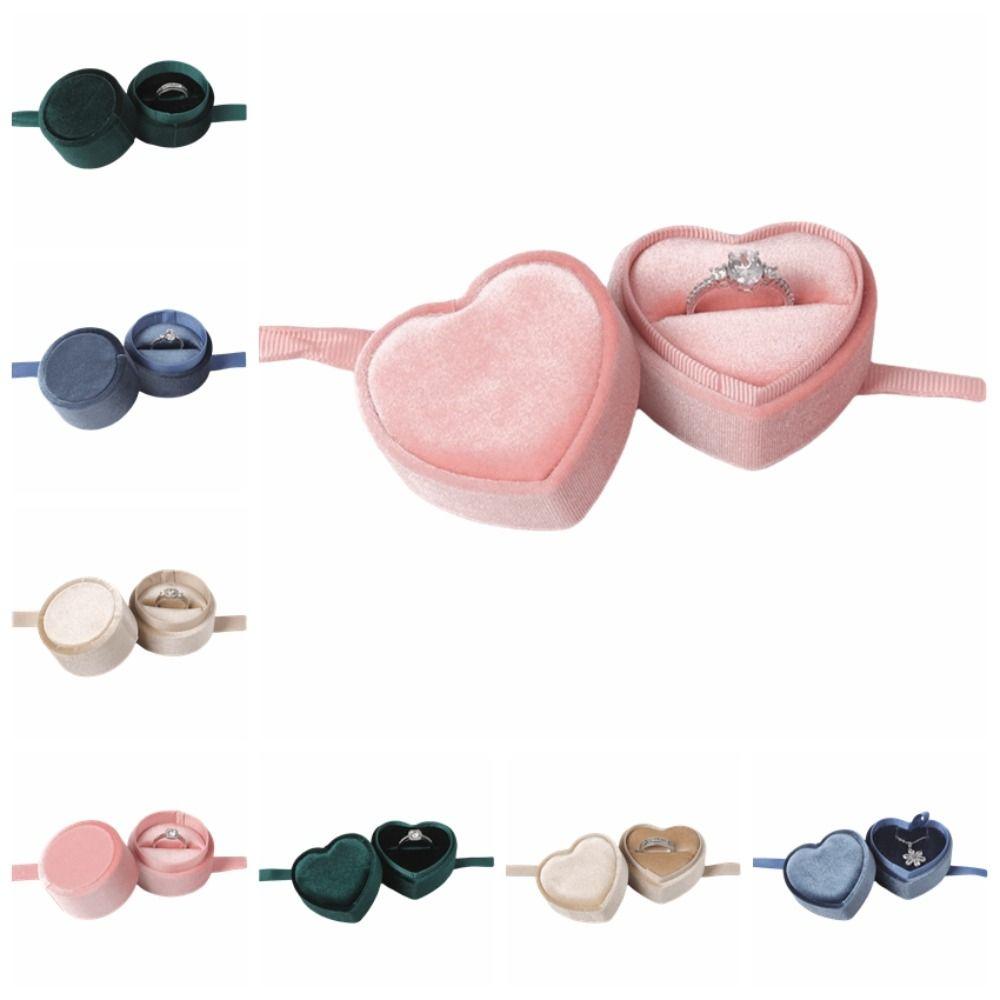 Round Jewelry Box Heart Shape Jewelry Display Fashion Gift Box Necklace