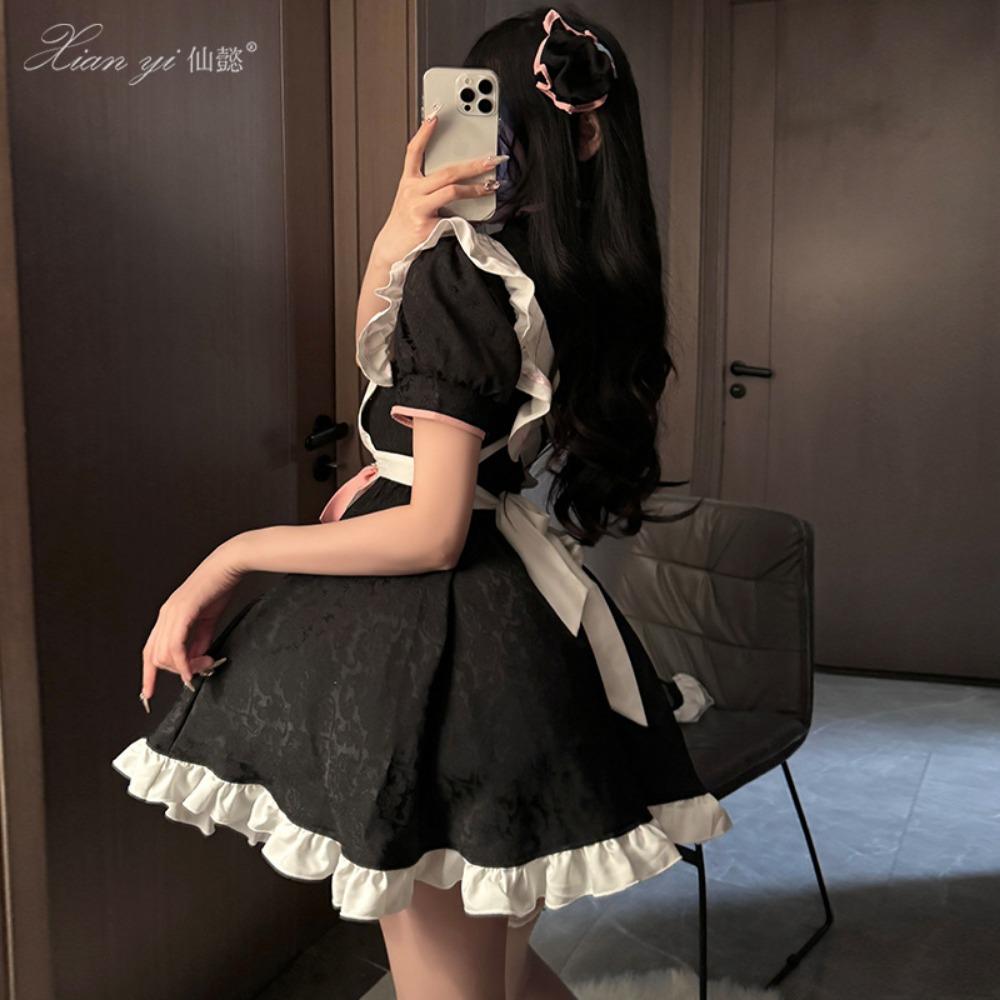 Xianyi Two-dimensional Cosplay Maid Uniform Pure Desire Wind Chinese Lady Cheongsam Suit Sexy Dress Female 574