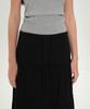 Musinsa Standard Woman Women'S Jersey Tiered Long Skirt [Black]