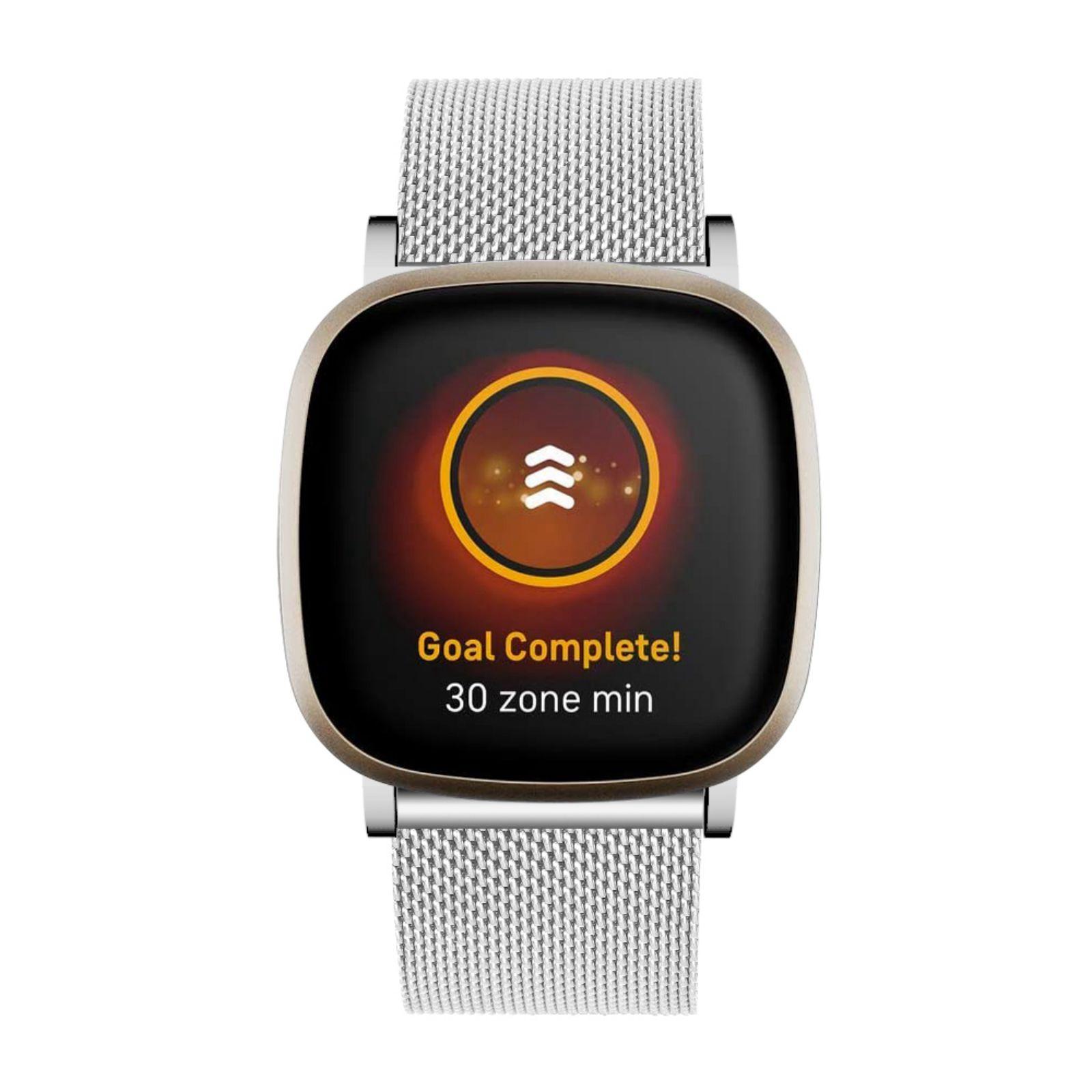 

For Fitbit Versa 3/Fitbit Sense Metal Watch Strap Adjustable Milanese Watchband with Buckle Silver