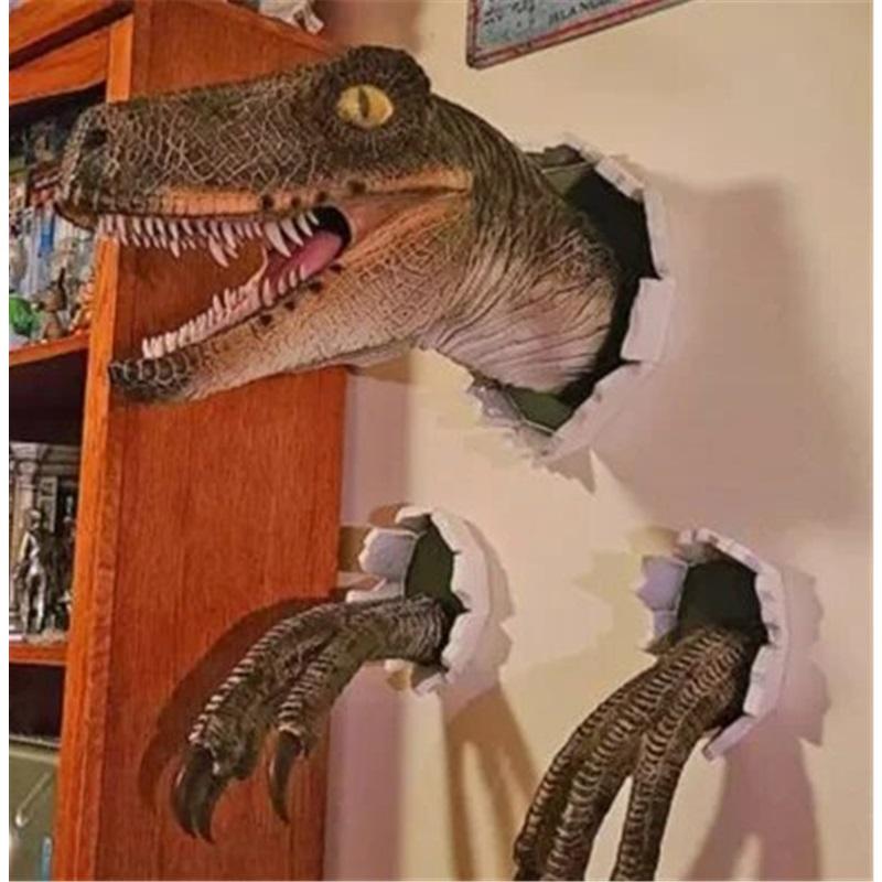 

3 Pcs Velociraptor Wall Decoration , Holiday Party Decoration, Dinosaur Wall Statue Crafts, 3D Wall Fixtures