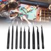 9PCS Antistatic Tweezers Assortment Stainless Steel Multifunctional Tweezers Set for Electronic Repair
