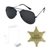 Secret Agent Costumes Dress-Up Accessories Sunglasses Badge Earplugs Set Cosplay Props