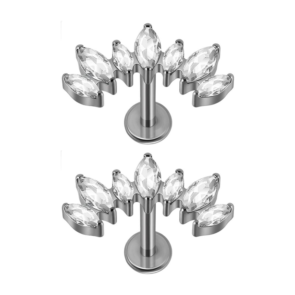 Elegant T Bar Threaded Cartilage Piercing Earring Modern Curved Designs Body Jewelry