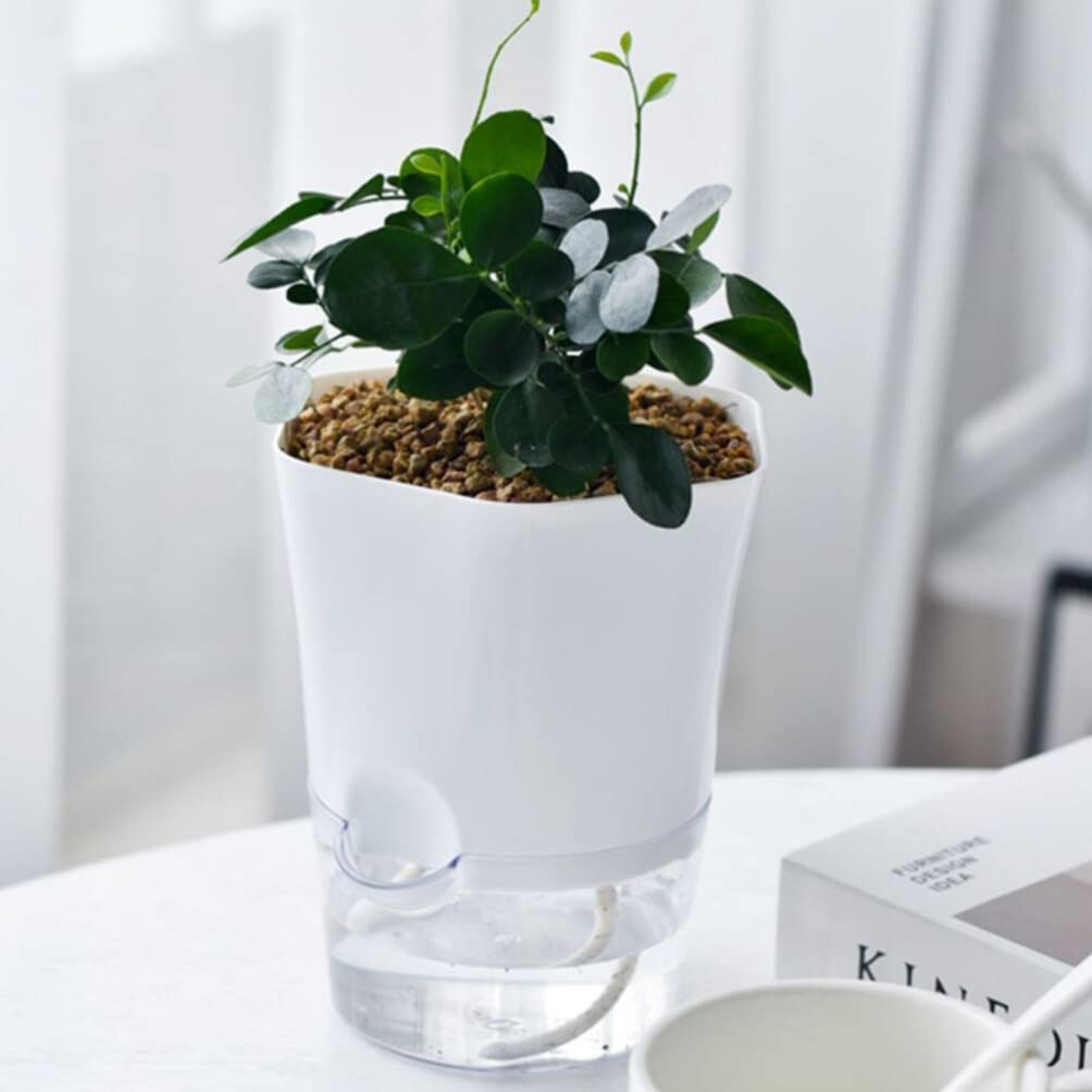 OUNONA Automatic Watering Planter with Water Dedicated Water Round Suitable for Growing and Indoor and Outdoor Large Supply, Double-Layered