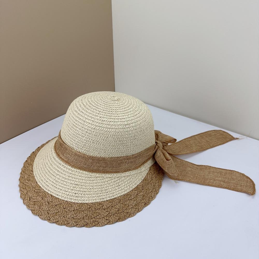Hollow Out Big Brimmed Woven Cap Foldable Bucket Hat Folding Sun Cap Straw Weaving Beach Hat  Sport