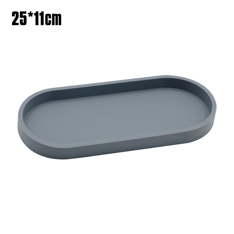 Bathroom Vanity Trays Silicone Kitchen Sink Countertop Dish Soap Sponge Storage Tray Toilet Tank Oval Storage Tray Home Decor