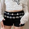 Belly Chain Metal Circular Ring Waist Chain Silver Ethnic Belt Chain  Shorts Decoration