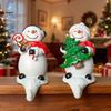 Cute Decorative Hangers Christmas Snowman Resin Hook Decor, Figurine Hanging for Xmas Desktop Figurines Stocking Key Holder, Ornament Fireplace