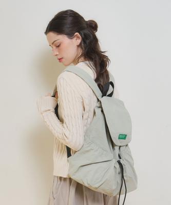 Benetton Shirred Laptop Backpack - [Light Khaki]