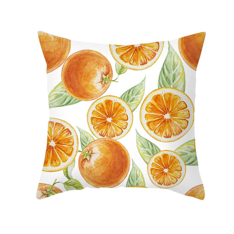 Nordic Sofa Pillow Cover Small Fresh Fruit Print Peach Skin Cushion Cover Office Pillow Cover Home