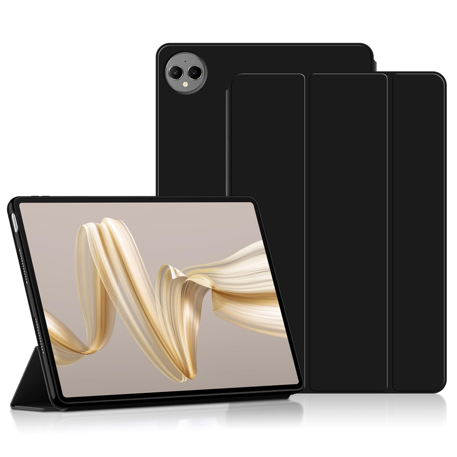 

Для Huawei MatePad Pro 12.2 (2024) Чехол из искусственной кожи TPU с задней крышкой Trifold Stand Tablet Cover Black