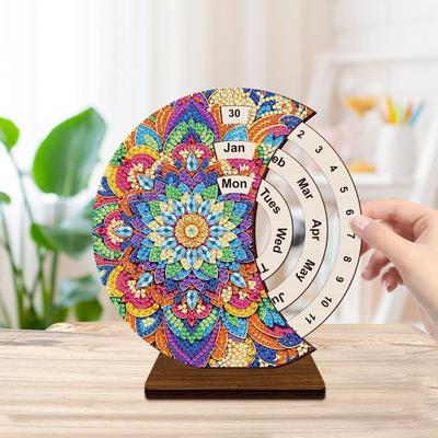 1PC Diamond Painting Mandala 5d Desktop Calendar Ornament Cross-border Explosion Handmade Gift Decorative Painting
