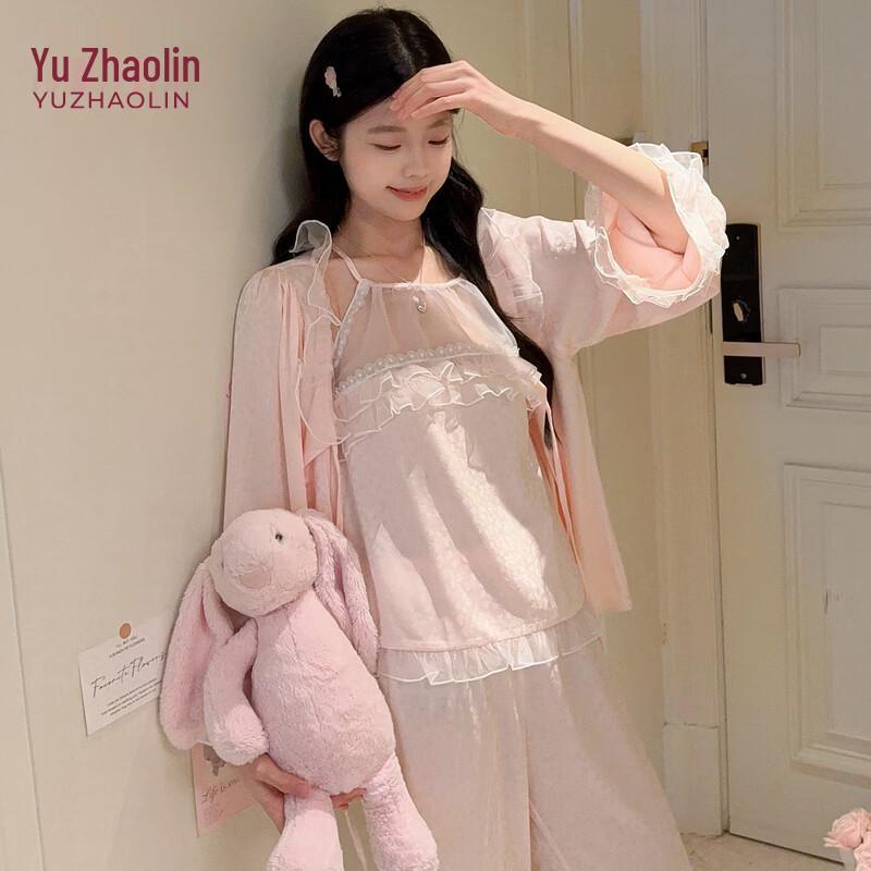 YUZHAOLIN Women s Sweet Princess 3-Piece Pajama Set L