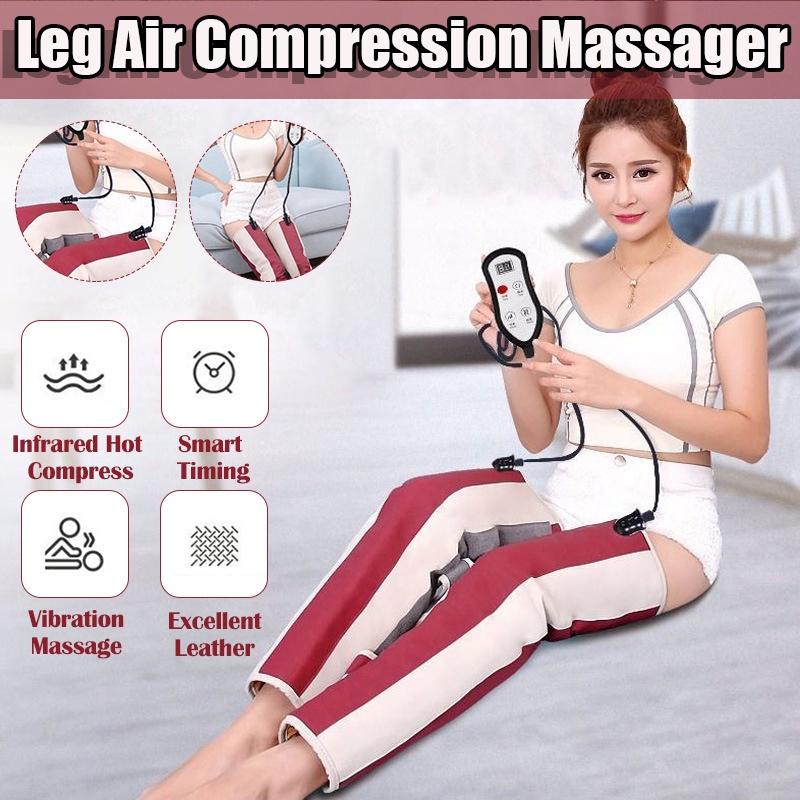 80W Electric Circulation Leg Wraps Calf Massage Machine Body Foot Ankles Relieve Pain Electric Air Compression Leg Massager