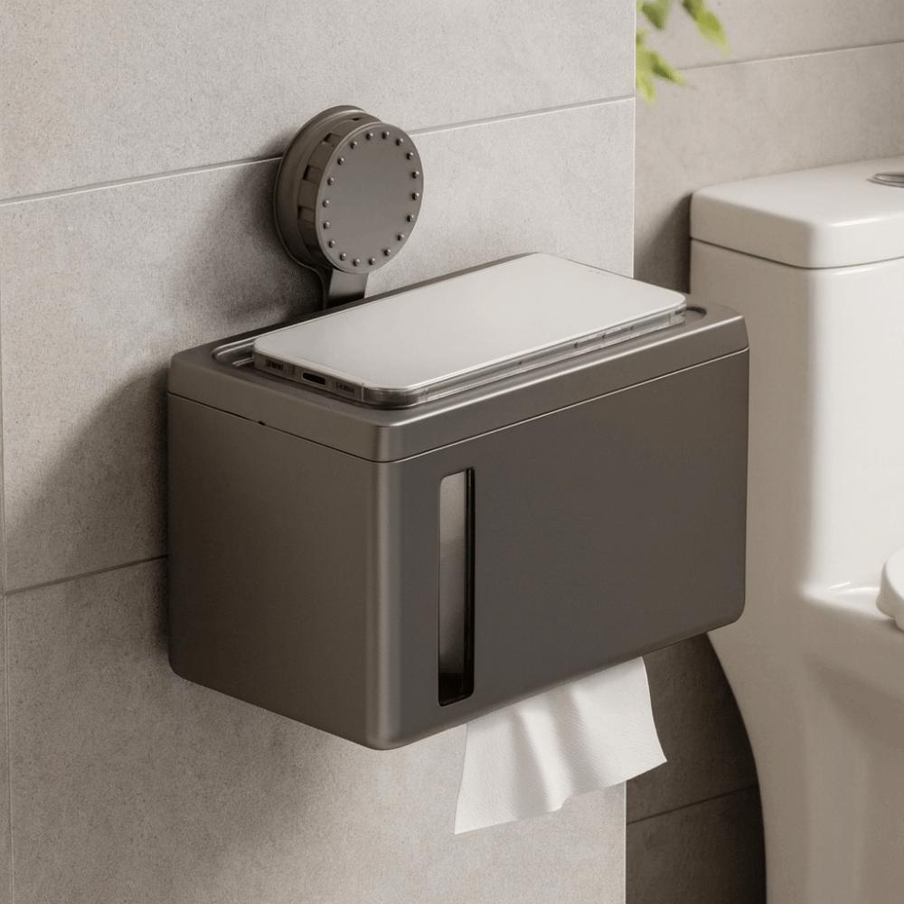 Detachable Suction Cup Toilet Paper Holder Punch Free Toilet Paper Dispenser Bathroom