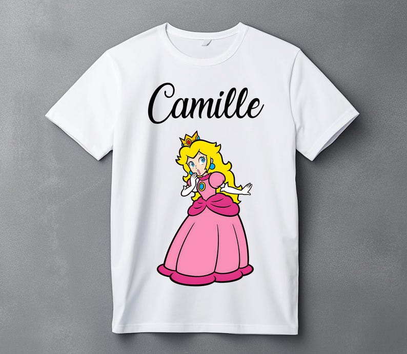 Princess Peach  Personalized Kids T-Shirt - Gift - Birthday 160