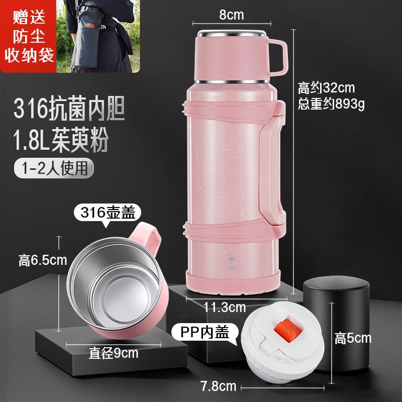 Large Capacity 316 Stainless Steel Thermos Flask for Outdoor Travel and Car Use, Super Large Capacity Thermal Mug