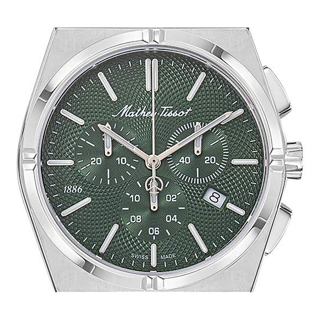 Mathey-Tissot Orologio da Uomo Zeus Chrono Acciaio Inossidabile Quadrante Verde Quarzo H118CHAV