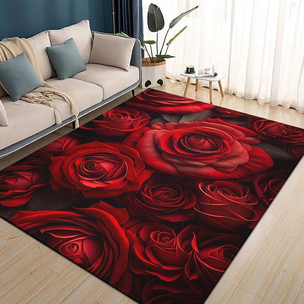 27 Style New Colorful Rose Romantic Flower Love Carpet Rug for Living Room Bedroom Home Sofa Decoration,kids Non-slip Floor Mat