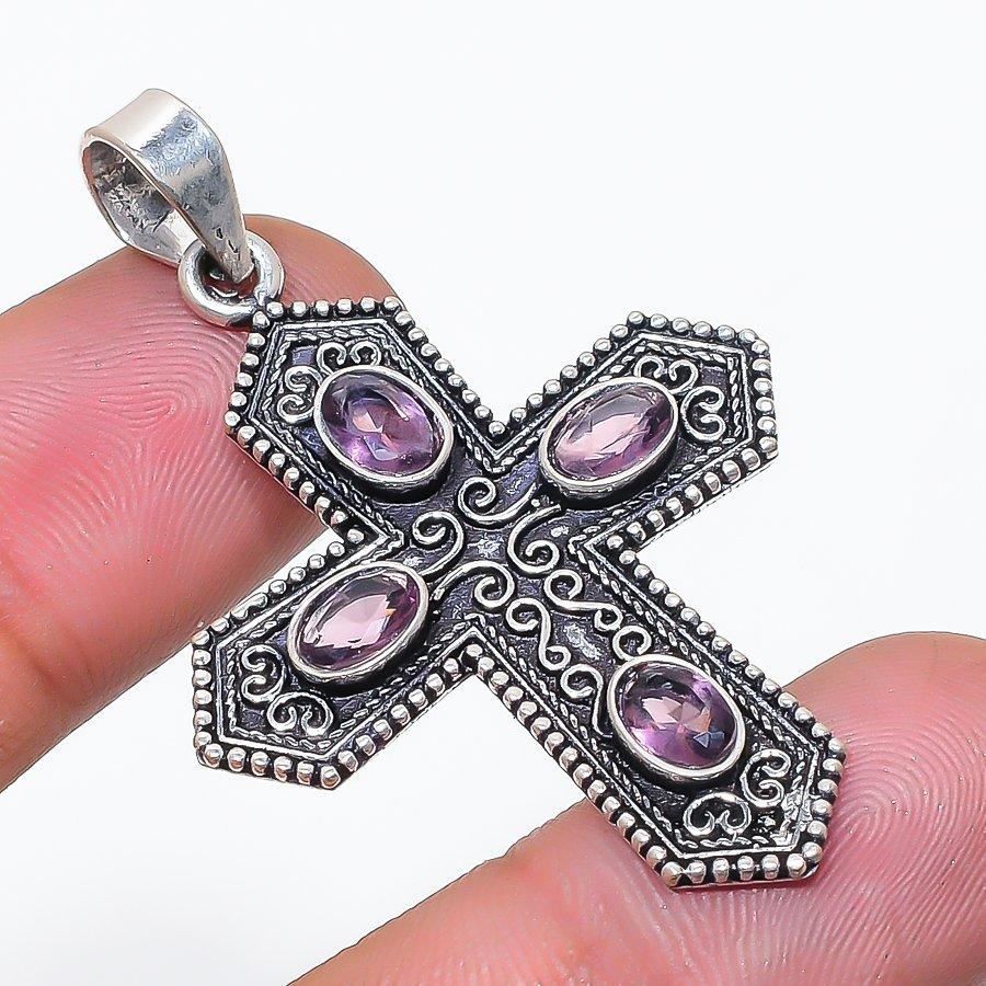 Natural Amethyst Gemstone 925 Sterling Silver Jewelry Pendant 1.97  AP-14376