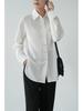 Rose Red Cotton Long-Sleeve Women's Shirt: Loose Fit, Slimming, Fashionable, Skin-Brightening - 2026 Spring Collection, Perfect for Commuting.