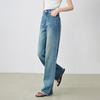 Women's Stone Wash Denim Wide-Leg Straight Jeans