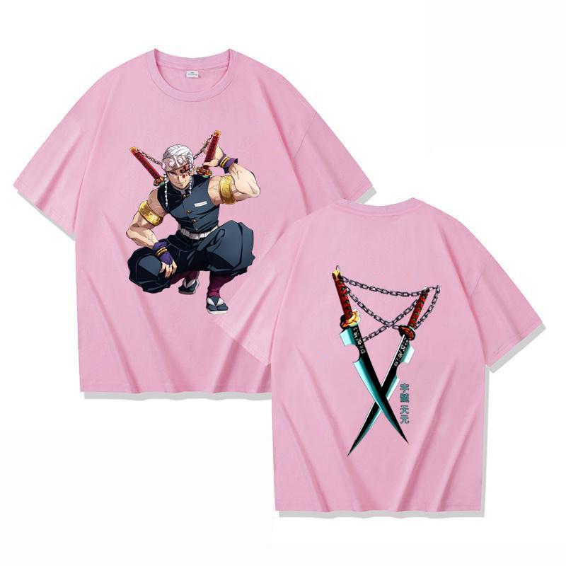 Hot Anime Uzui Tengen Graphic Short Sleeve T-shirts for Women Men Shirts Loose T-shirt Casual Summer T-shirts Plus Size Tops