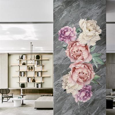 Pfingstrosen-Blumenmuster, DIY-Wanddekoration, selbstklebender PVC-Aufkleber