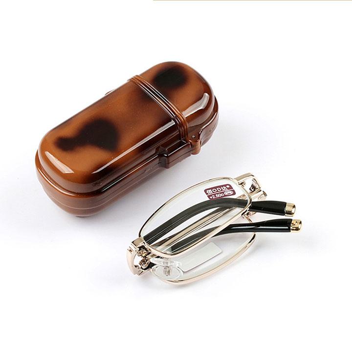 

Men Reading Glasses Folding Presbyopic Glasses With Box Portable Metal Frame Glasses Unisex Clear Glasses Eyeglasses +1.0