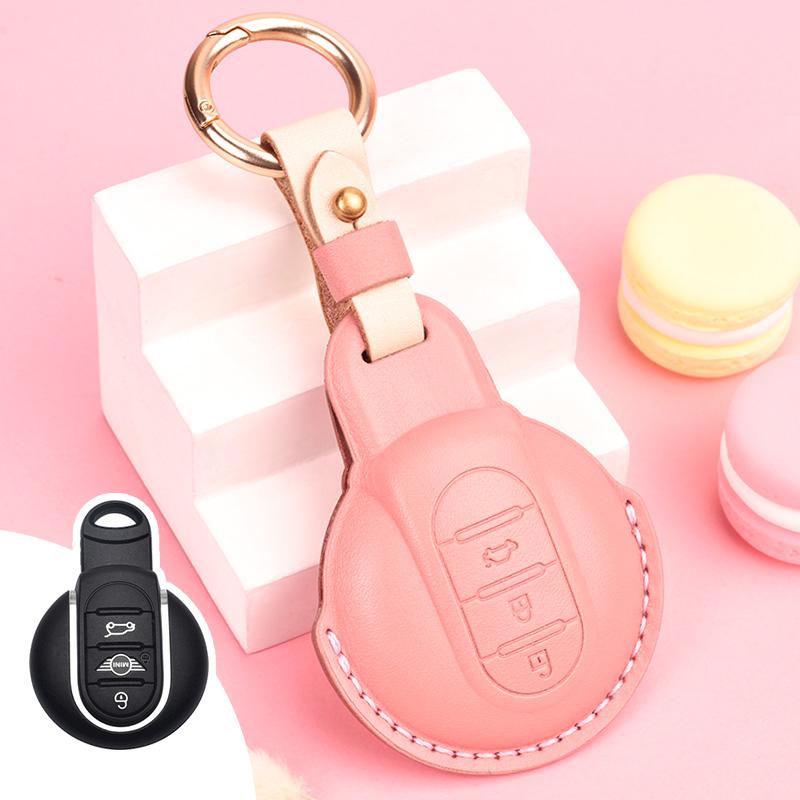 Leather Car Key Case for Cooper Mini F54 F55 F56 F60 Key Case