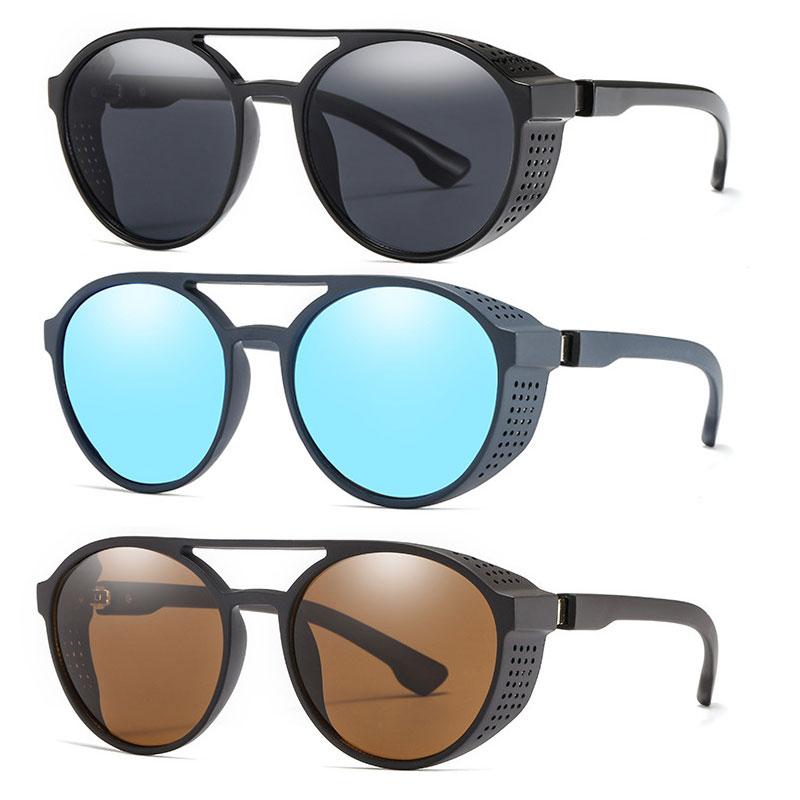 Vintage Steampunk Sunglasses Men Women Fashion Designer Round Goggles Classic Black Driving Sun Glasses