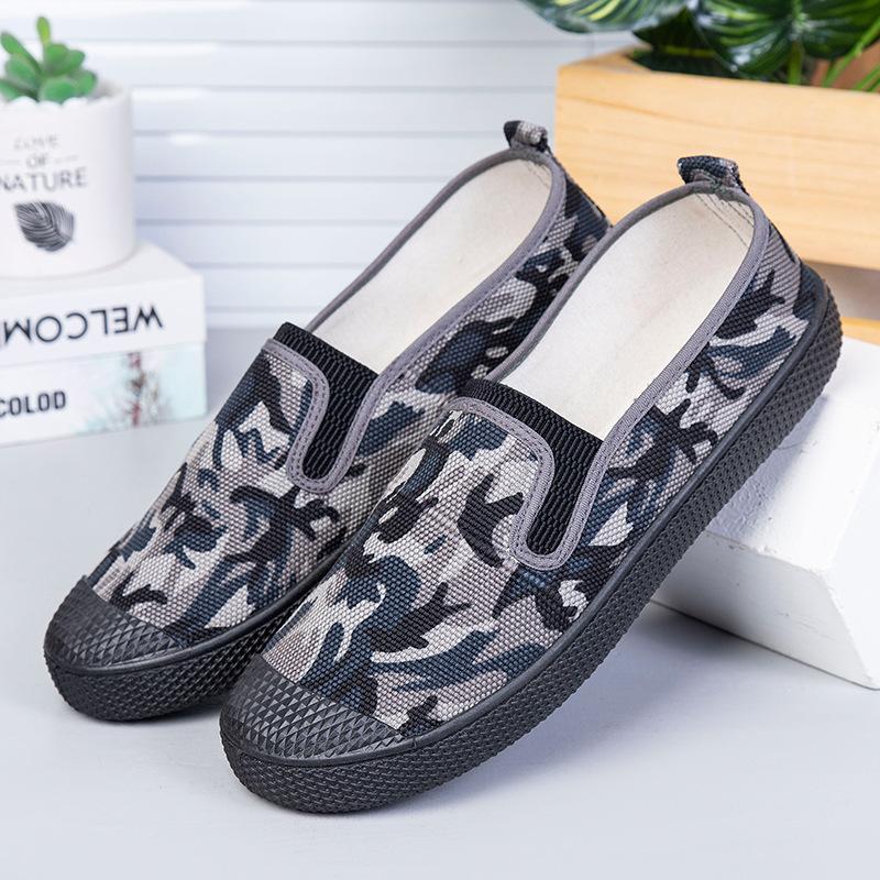 Jiefang shoes men's non-slip and wear-resistant construction site work farmland shoes labor insurance shoes low-top canvas breathable deodorant rubber