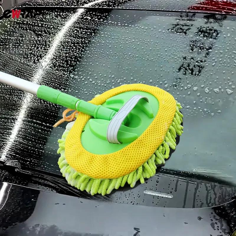 Car Cleaning Brush Detailing Adjustable Telescoping Brush Long Handle Microfiber Cleaning Mop for Truck Car Wash Accessories