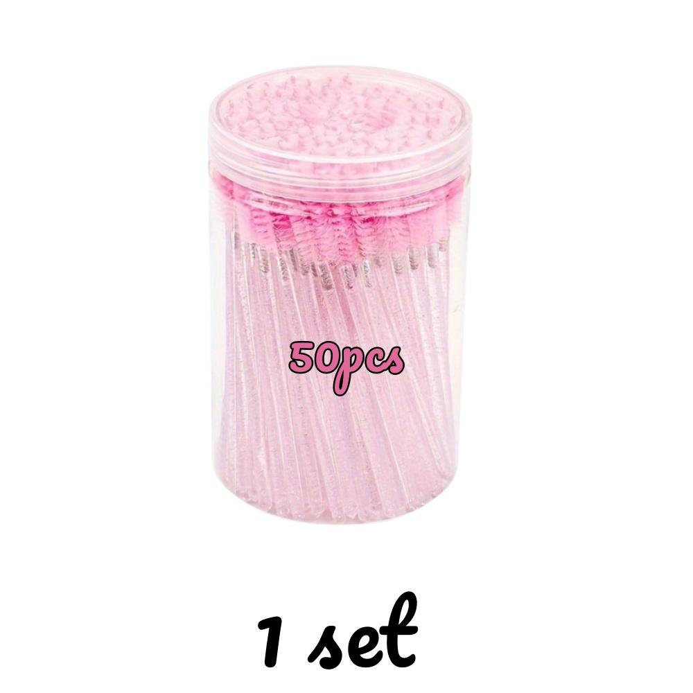 50-200 Stück Einweg-Wimpern-Mascara-Bürsten mit Kristallgriffen Inklusive Aufbewahrungsbox Reisepackung Borsten für Make-up-Zubehör