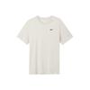 Men's White Logo Embroidered Breathable Short-Sleeve T-Shirt
