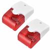 2PCS DC12V Flashing Light Horn Plastic Alarm Strobe Pratical Strobe Siren