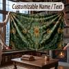 Floral Garden Theme Throw Blanket Custom Name Text Personalized Blanket Soft Cozy Blanket for Home Sofa Bed