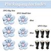 JarThenaAMCS 6Pcs Daisy Floral Car Air Vent Clip Blue Flower Car Air Conditioner Outlet Decoration Cute Resin Interior Charm Ornament For Auto