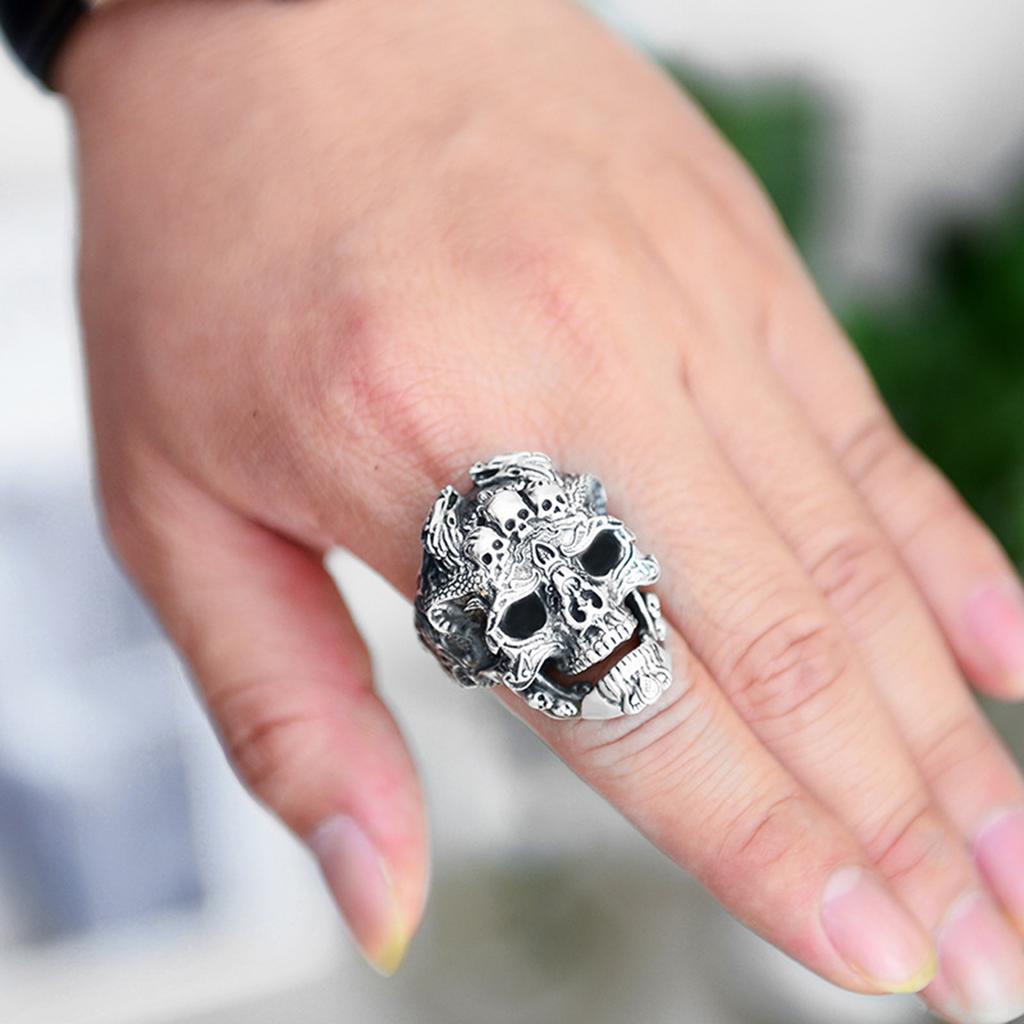 Skull Opening Rings Finger Rings Skull Adjustable Rings Eye Catching Open Rings