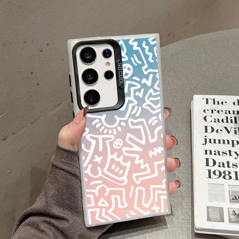 Capa de grafite fashion para iPhone 16 Samsung A55 A35 M35 S24 Xiaomi Redmi Note 13Pro 14C A3 Huawei Honor 200 Capa anti-arranhões à prova de choque para telefone