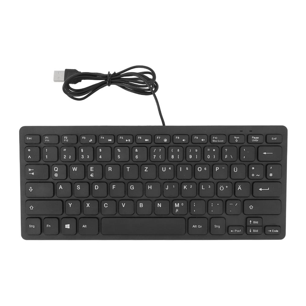 Durable 78 Keys Language Keyboard Splash Proof Plug and Play Ultra Thin Keyboard Compact Keyboard Desktop