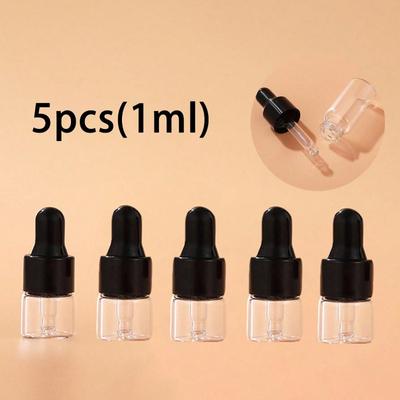 1ML Szklana Butelka z Zakraplaczem na Olejek Eteryczny, Pusta Butelka Próbna, Ze Szklanym Zakraplaczem Pipetą, Używana do Zakraplacza do Oczu, Olejek Eteryczny