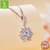 One Carat Sparkling Moissanite Necklace, Noble And Elegant Starburst S925 Silver Necklace Collarbone Chain