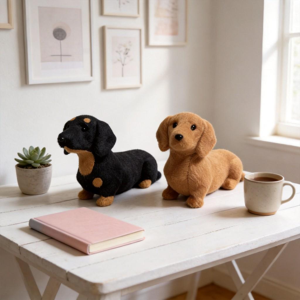 Pet Theme Plush Dog Figurine For Home Decor Creativity Gift Idea