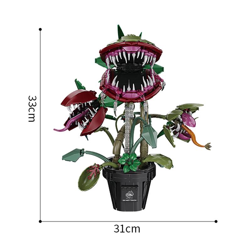 Plante carnivore créative en pot Fleur dévoreuse d'hommes Briques de construction Décoration de maison Collection Briques MOC Jouets Pour Enfants Cadeau