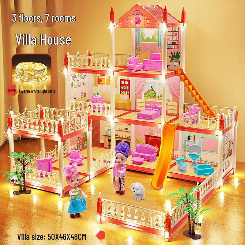Children's Pretend Play Castle Dollhouse - Educational, Assembled, Birthday Gift for Girls