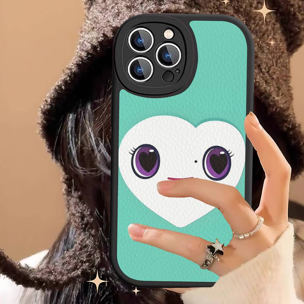 Laburi Twice-Lovelys Leather Phone Case For IPhone 16 14 15 Pro Plus 13 12 11 Pro Max Silicone Cover