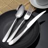Gilded Star Diamond Stainless Steel Tableware Set: Steak Knife, Fork, Spoon, and Teaspoon
