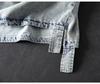 Damen Petites lockere Jeansjacke mit Revers - Frühling Lässig Übergröße